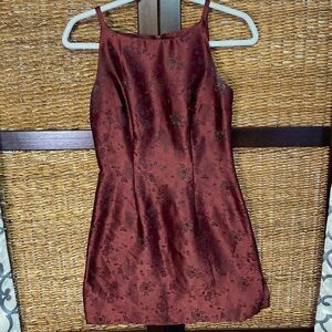 Xoxo size 3 burgundy with flowers spaghetti strap dress